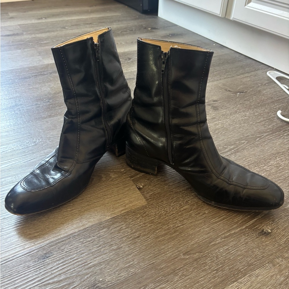 VINTAGE MADE TO ORDER MADE IN ITALY GENUINE CALF SKIN LEATHER BOOTS
